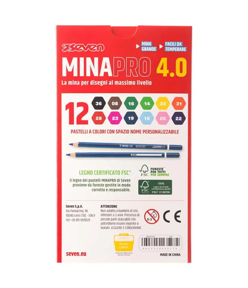 Minapro 4.0 | Seven 12 Pastelli A Colori ® Minapro 4.0