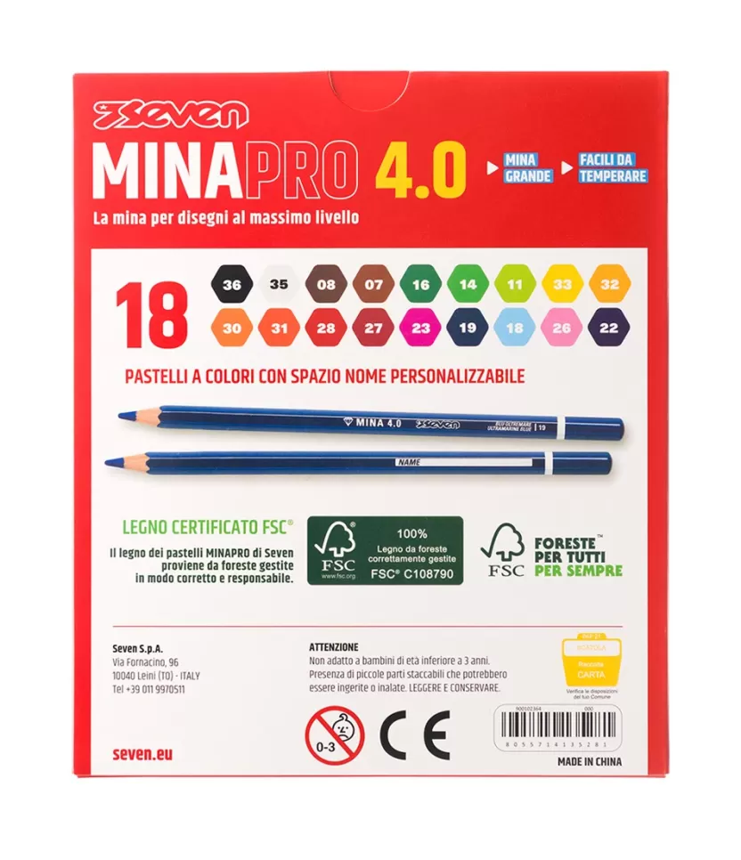 Minapro 4.0 | Seven 18 Pastelli A Colori ® Minapro 4.0