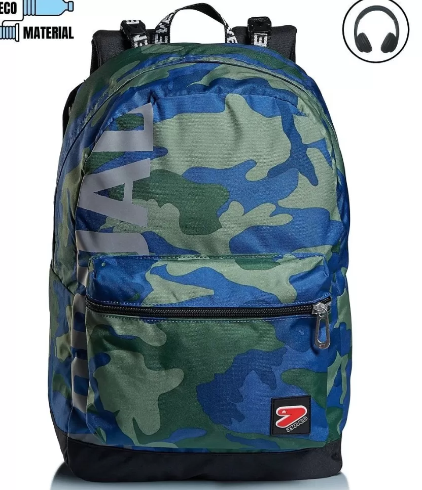 Zaini Reversibili | Seven Zaino ® Reversibile Con Cuffie - The Double Camo Royal