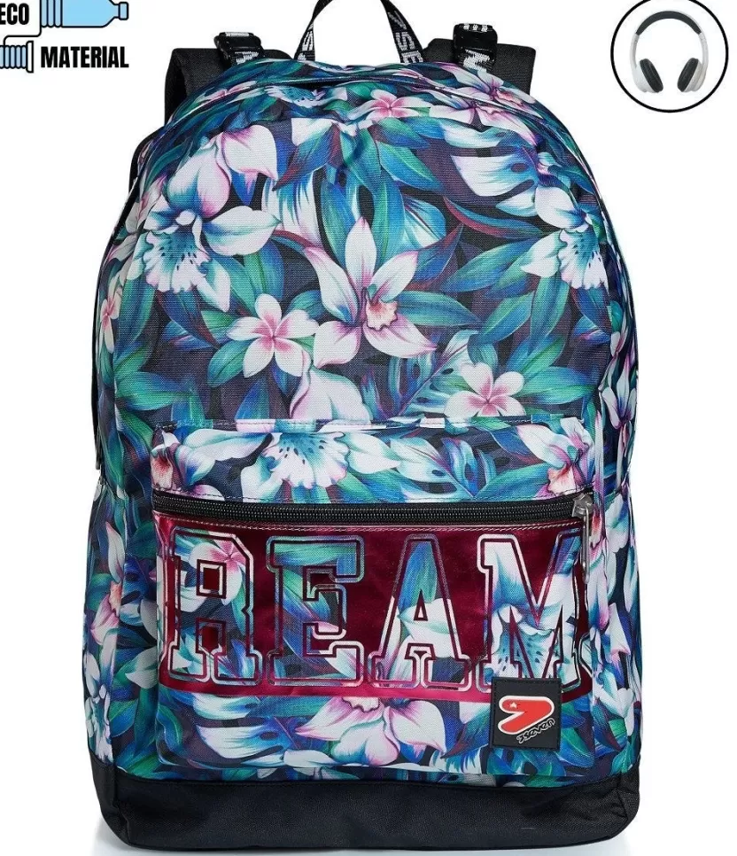 Zaini Reversibili | Seven Zaino ® Reversibile Con Cuffie - The Double Dream Flowers