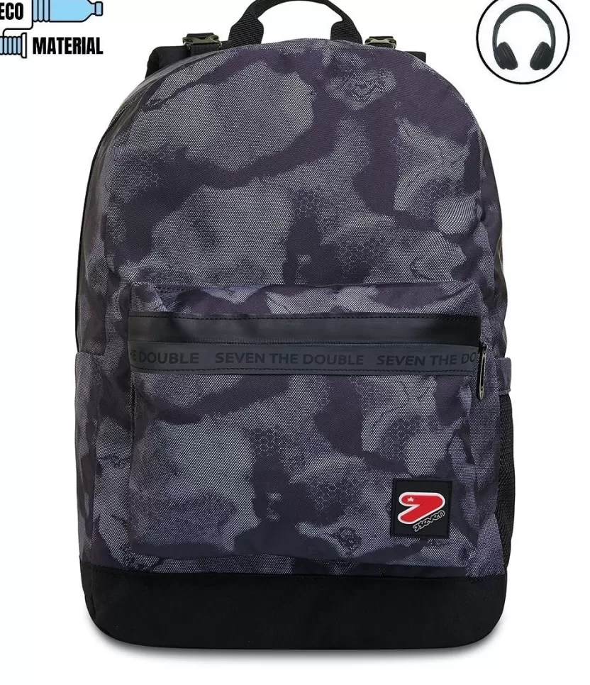 Zaini Reversibili | Seven Zaino ® Reversibile Con Cuffie - The Double Smoked Camo